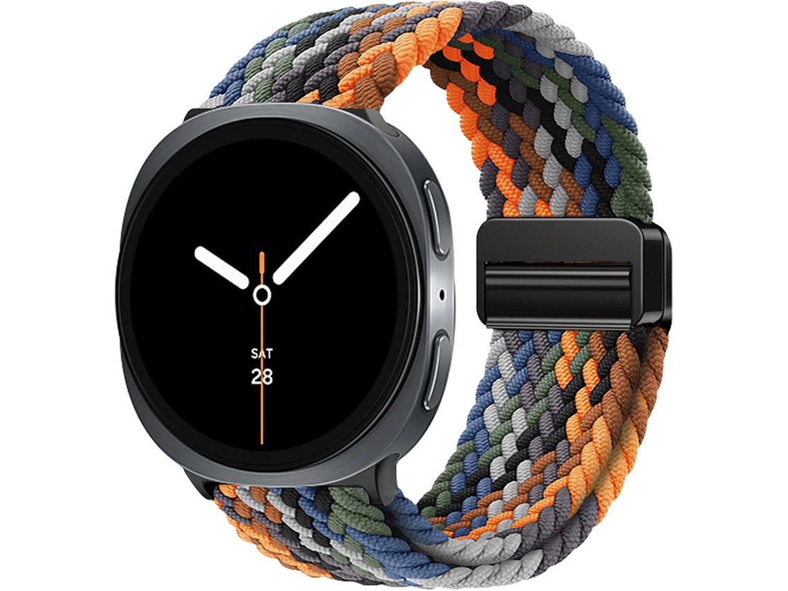 Pulseira De Nylon Trançado Com Fecho Magnético Para Samsung Galaxy Watch8 Classic, Pulseira Esportiva Elástica Camuflada