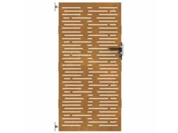 Portão de Jardim VIDA XL Aço Corten Design Quadrados (85x175 cm)