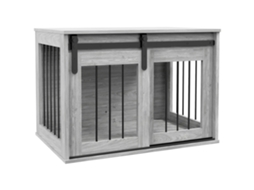 Cage Caisse For Chien Animaux Intérieur Porte Coulissante . Metal Effect Wood . Dim . 57h X 80l X 54l Cm