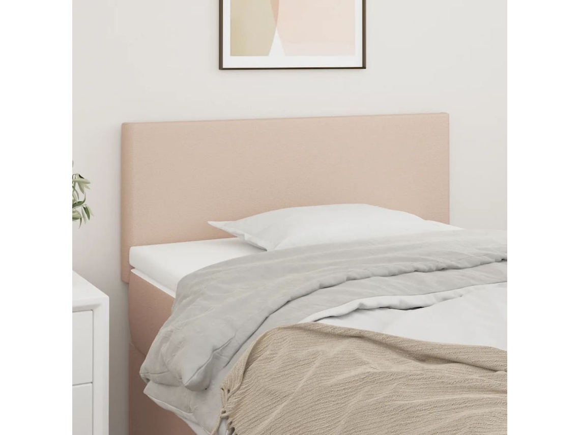 Vidaxl Cabeceira De Cama Couro Artificial 80x5x78/88 Cm Cappuccino