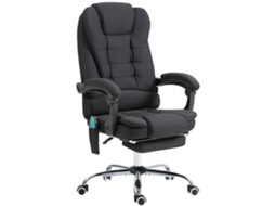 Cadeira de Escritório com Massagem 6 pontos, aquecimento, apoio para pés, controle remoto S/MARCA 65x70x111/119 cm preto