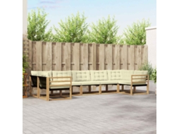 Vidaxl Conjunto De Sofás Para Exterior 7 Pcs Branco E Creme