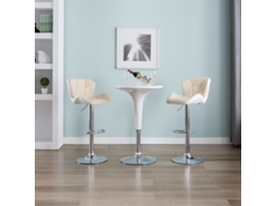 Vidaxl Bancos De Bar 2 Pcs Couro Artificial Cor Creme