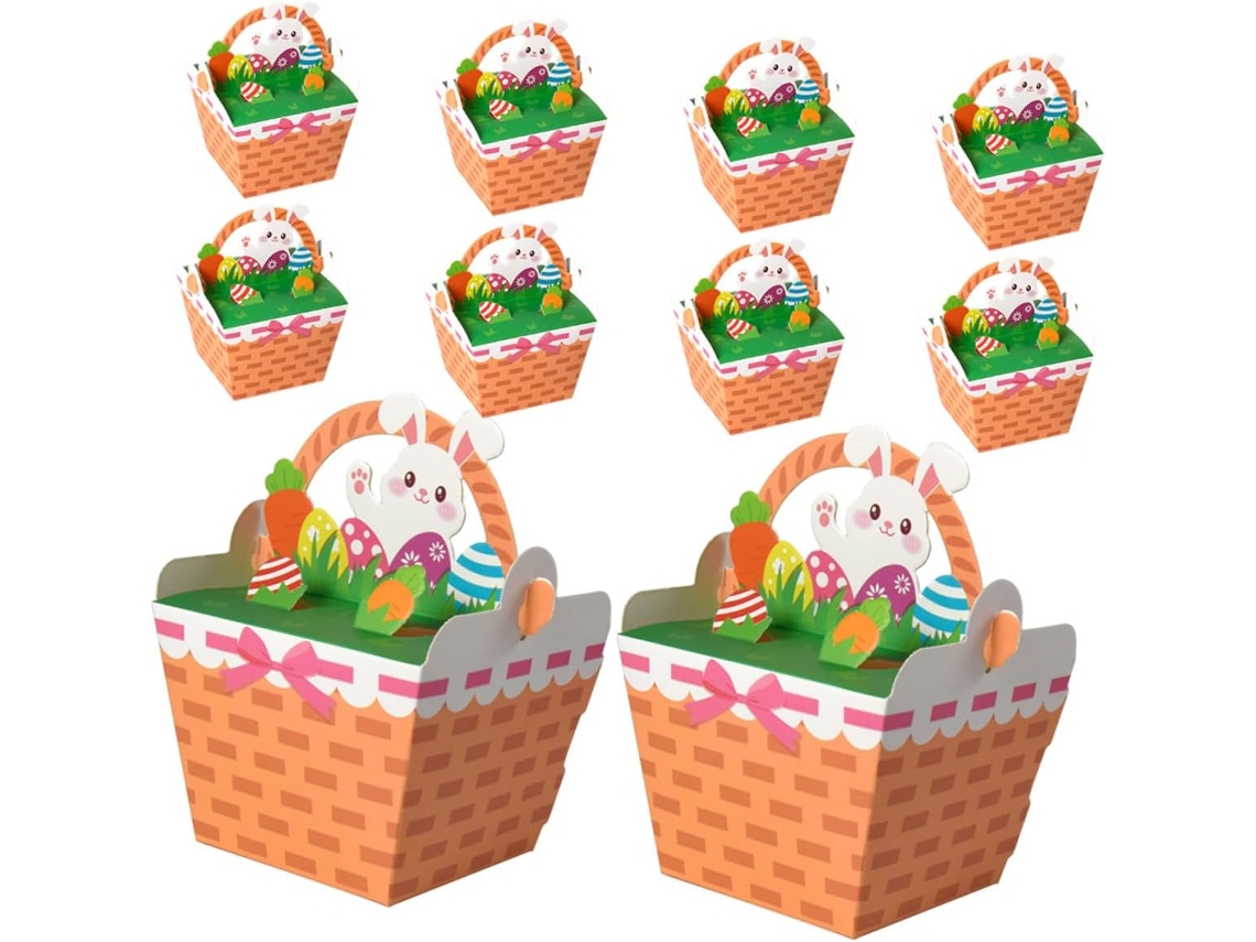Hakidzel Conjunto De 10-caixas Doces Reutilizáveis Para Páscoa Com Desenhos Animados, Caixas Para Biscoitos E Chocolates