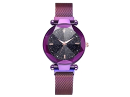 Relógio Feminino de Quartzo com Pulseira de Malha e Botão Magnético Mostrador Redondo Allo