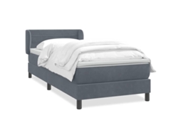 Cama com Molas/colchão Cinza escuro 80x210 Cm Veludo MAISON EXCLUSIVE