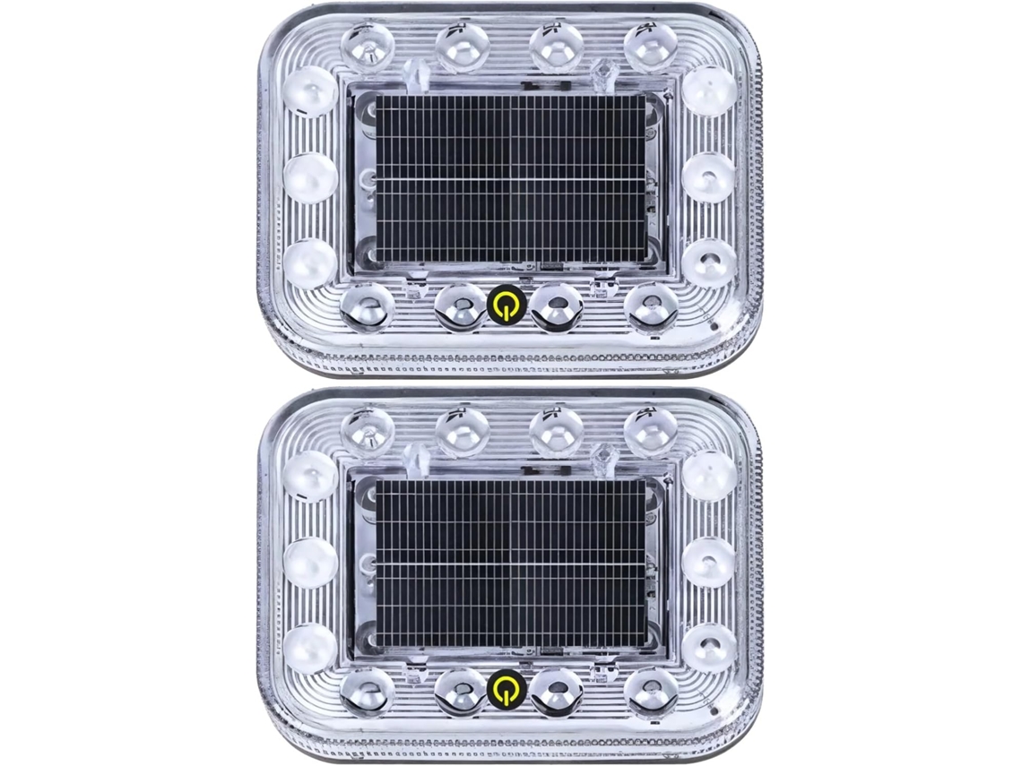 Conjunto De 2 Luzes Advertência Solares Para Carros, Luzes De Segurança Laterais Em Led Com Controle Por Toque, Design À