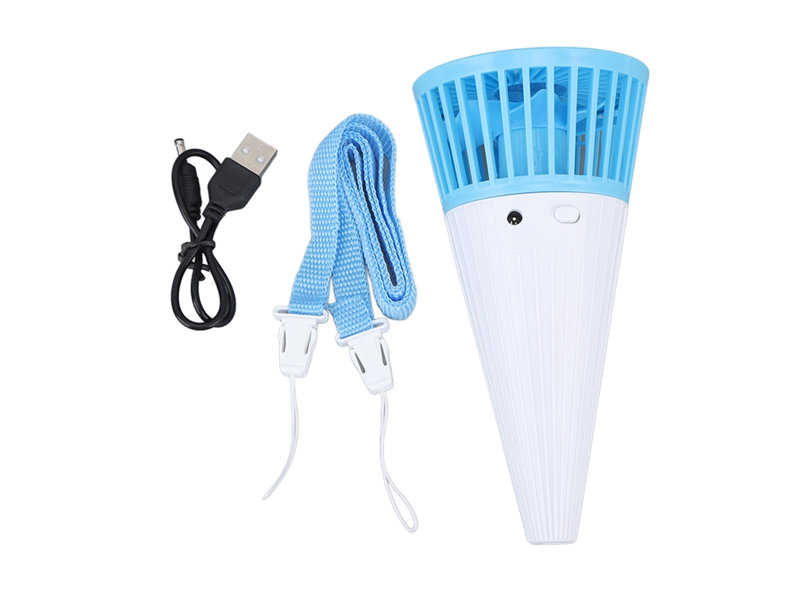 Mini ventilador de pescoço em formato de cone, azul BRILVIBERA