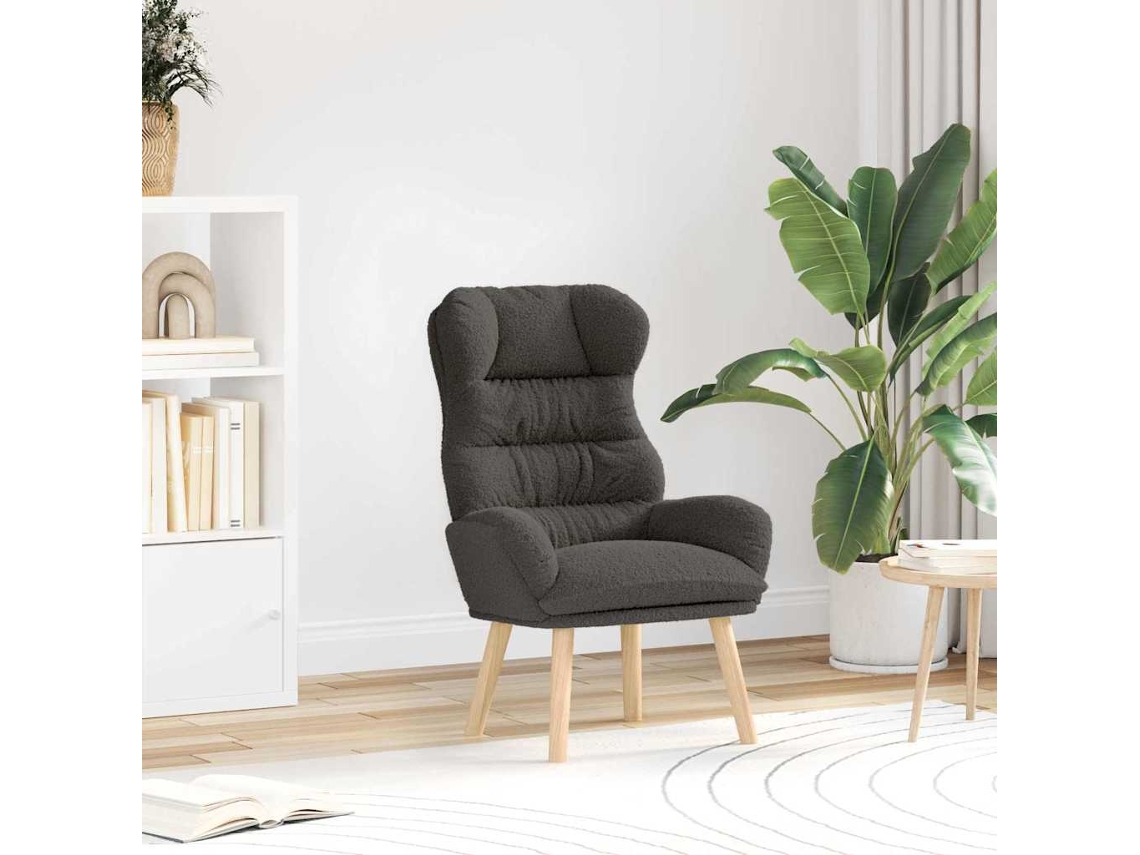 Vidaxl Poltrona Cinza Escuro 69 X 74 X 93 Cm Tecido Sherpa