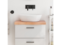 Vidaxl Bancada P/ Wc 60x30x(2-6) Cm Madeira Maciça Tratada Castanho