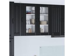 Vidaxl Armário De Vidro De Parede Lucca Preto 80 X 31 X 80 Cm