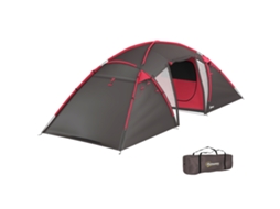 Tenda de Camping Túnel para 4-6 Pessoas com 3 Quartos Cinza S/MARCA