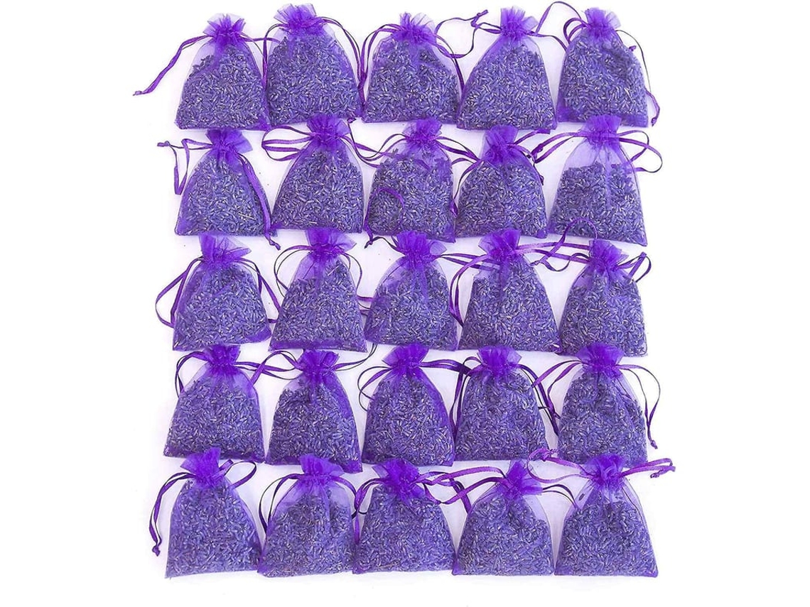 Saco De 25 Sachês De Flor De Lavanda Seca Para Gavetas E Armários