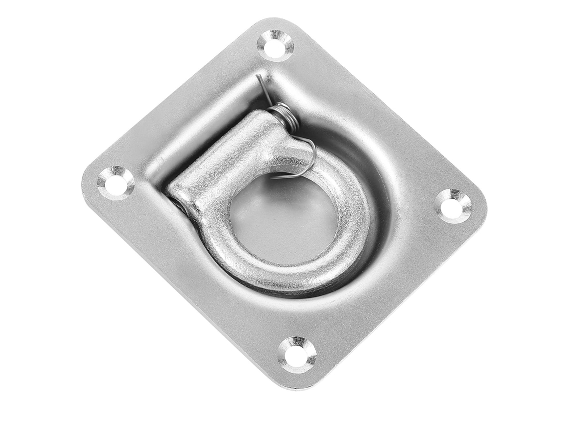 Anel de amarração em aço carbono galvanizado para reboques, com tração reforçada.