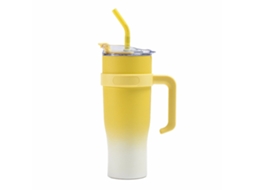 Copo Térmico De Grande Capacidade 40oz Com Pega - Caneca De Vácuo Para Carro Com Palhinha E Isolamento