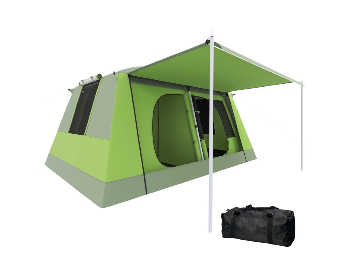 Barraca de Camping para 4 Pessoas com Mosquiteiro 405x305x225 Cm Verde S/MARCA