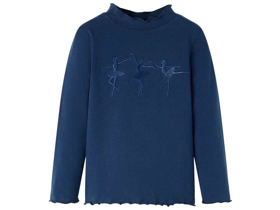T-shirt De Manga Comprida Para Criança Azul-marinho 116