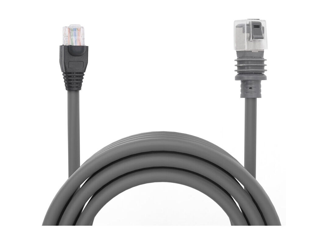 Cabo Ethernet Para Satélite, Retangular, À Prova Dágua E Portátil, Para Mini Satélite Retangular, Cinza Aquaforge (2 M/7 Pés)