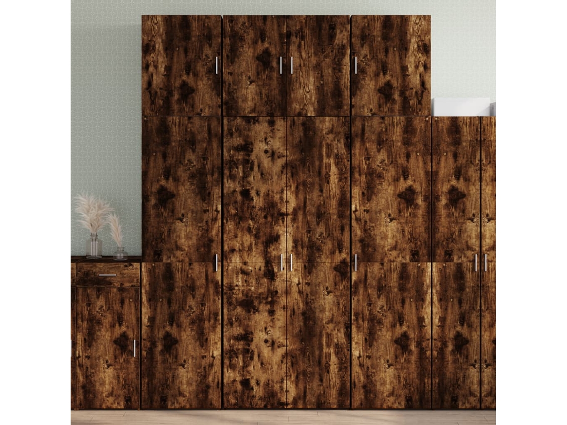 Vidaxl Armário Alto 80x42,5x249cm Derivados De Madeira Carvalho Fumado
