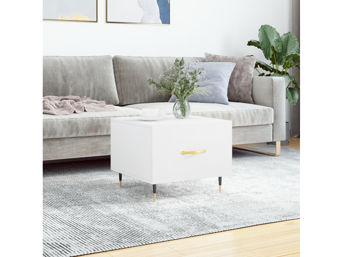 Vidaxl Mesa De Centro 50x50x40 Cm Derivados De Madeira Branco