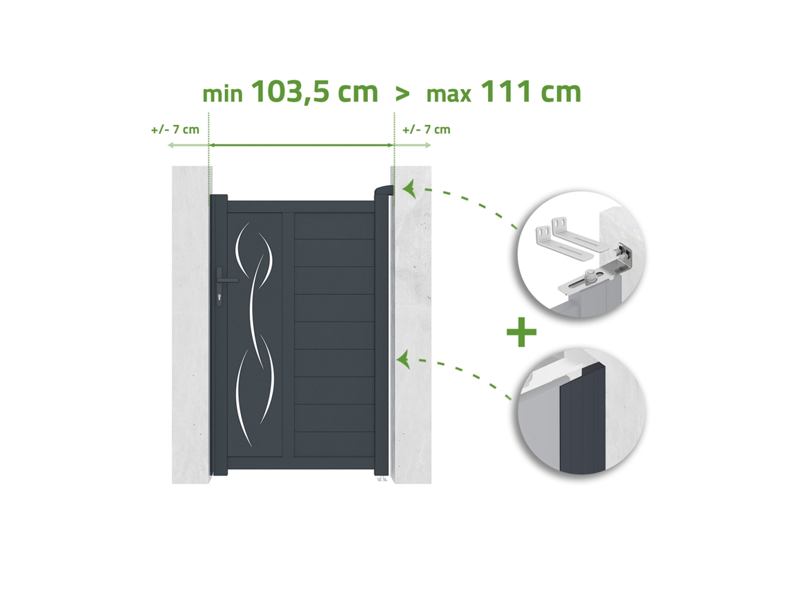 Portão Ajustável Largura 1m Life H.160cm Alumínio Cinza Casanoov