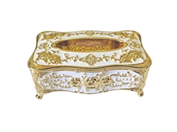 Porta Servilletas Con Piedras Brillantes, Estilo Europeo Lujoso Rosa, Para Hogar (oro Y Blanco)