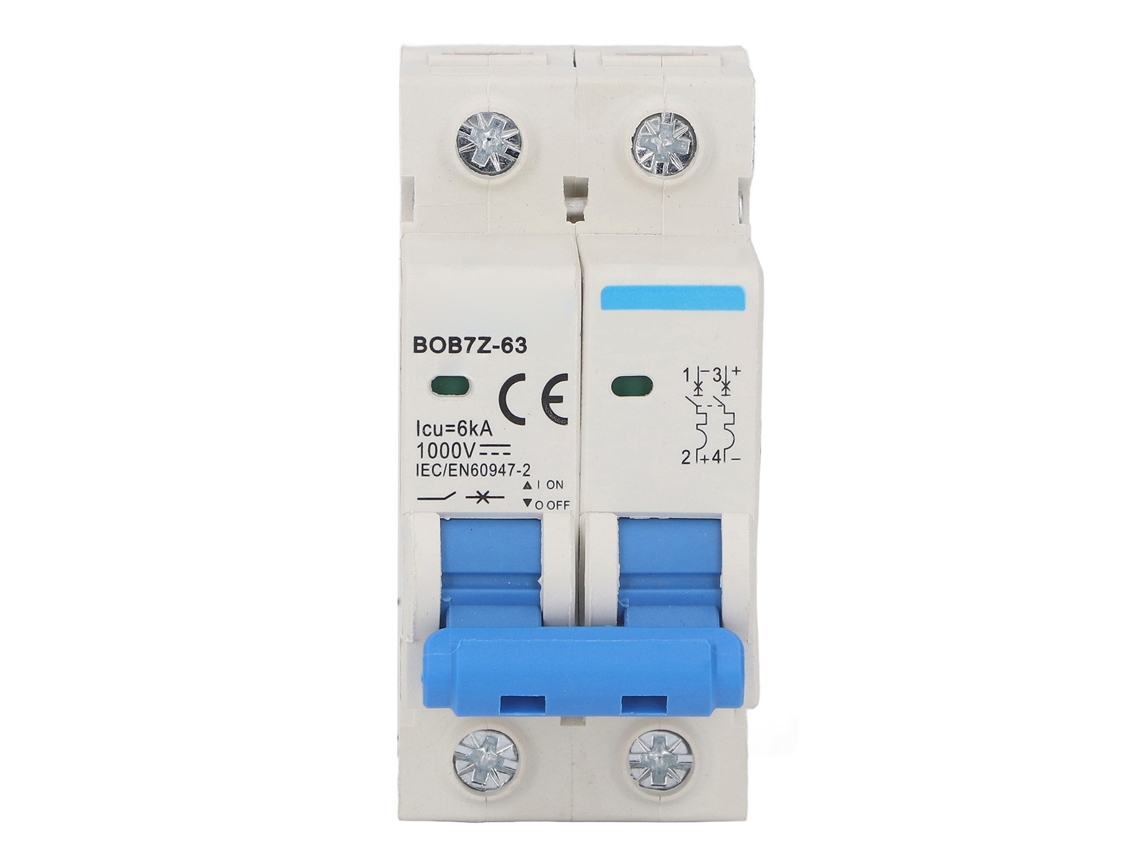 Laxiscreed Disjuntor Miniatura 2p 1000v Para Fotovoltaico Proteção Contra Sobrecarga E Curto-circuito
