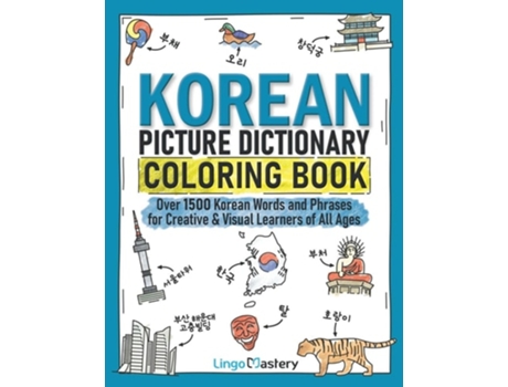 Livro Korean Picture Dictionary Coloring Book de Lingo Mastery (Inglês)
