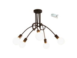 Rebe-lâmpada De Teto Industrial Moderna De Ferro Com 5 Cabeças, Fácil Instalação, Ideal Para Sala De Estar, Quarto E Cozinha