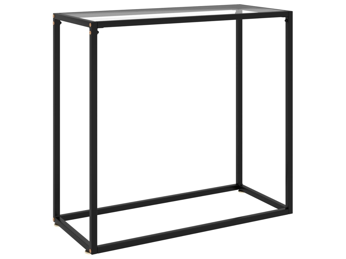Vidaxl Mesa Consola 80x35x75 Cm Vidro Temperado Transparente