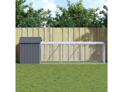 Vidaxl Galinheiro Com Anexo 117x405x123 Cm Aço Galvanizado Antracite