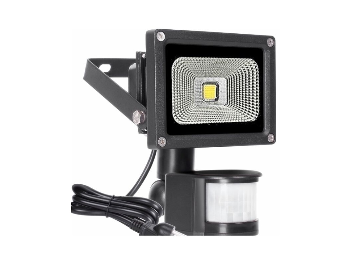 Holofote Led Com Sensor De Movimento Para Uso Externo, Luz Branca Fria Inteligente E Brilhante De 6500k, Holofote De Segurança Externo Pir De 10 W Com