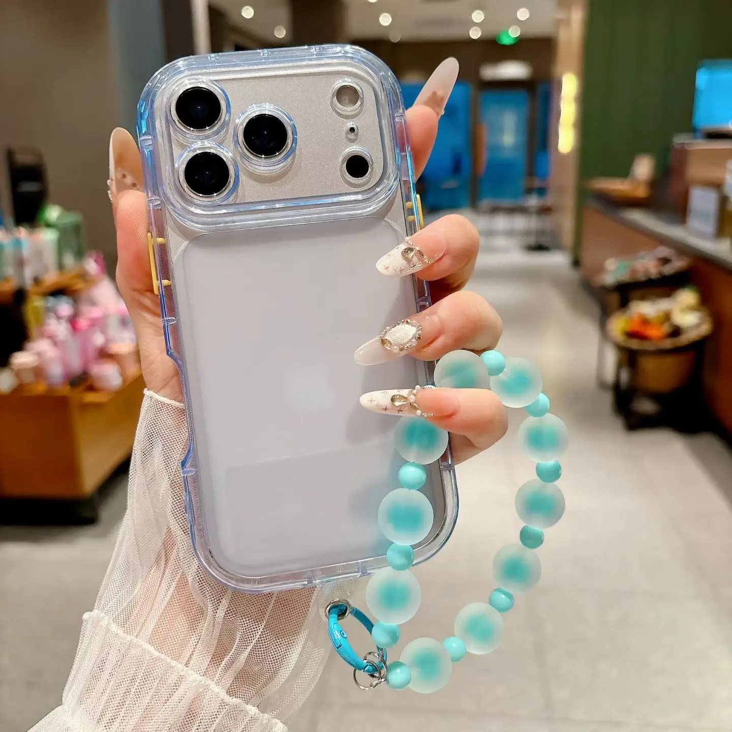 Capa Para Celular Com Contas De Dopamina (azul Claro)