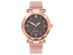 Reloj De Cuarzo Para Hombre Y Mujer Con Correa De Acero Dial Colorido Pareja Casual (negro)