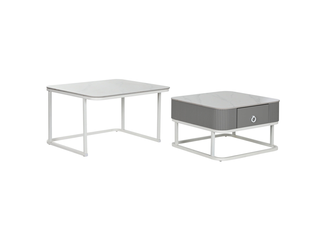 Conjunto de 2 Mesas de Centro em Pedra Sinterizada ALEXANDRA HOUSE LIVING (70x70x45cm)