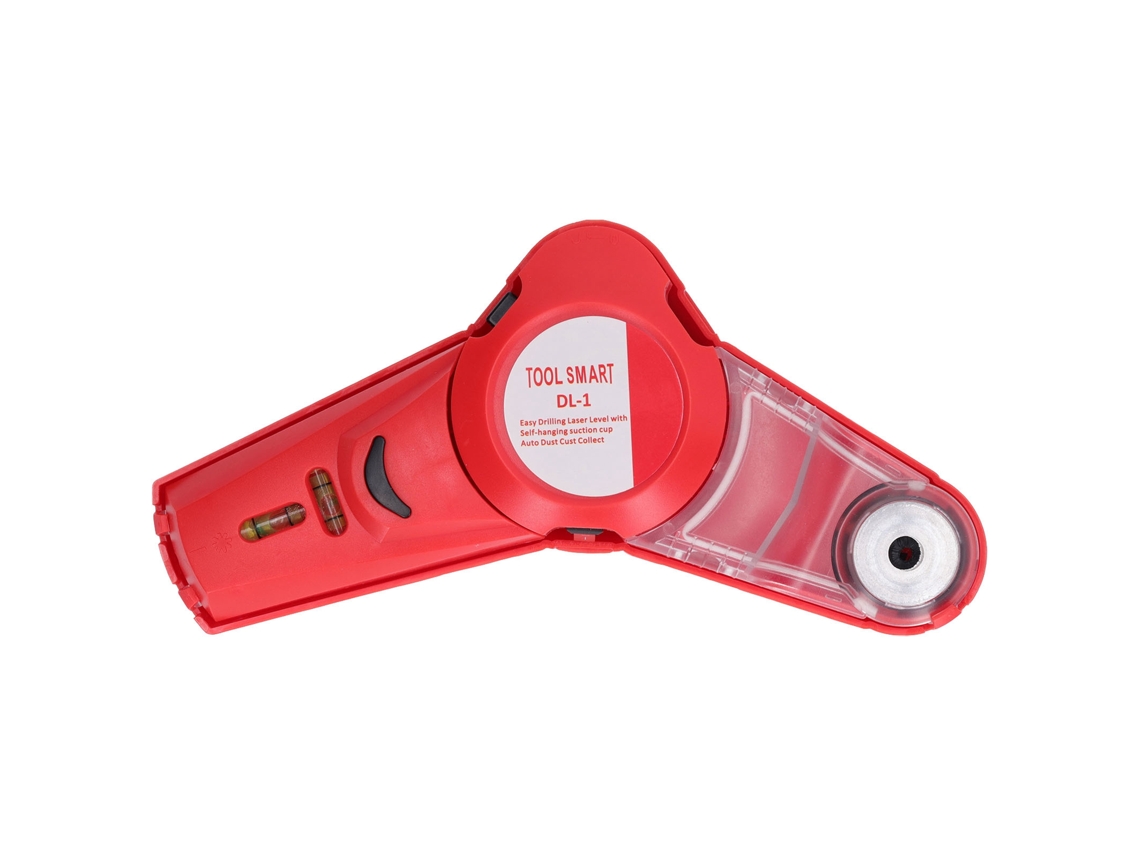 Coletor de pó multifuncional para furadeira com nível a laser sem fio, sucção potente, ABS vermelho, para parede.