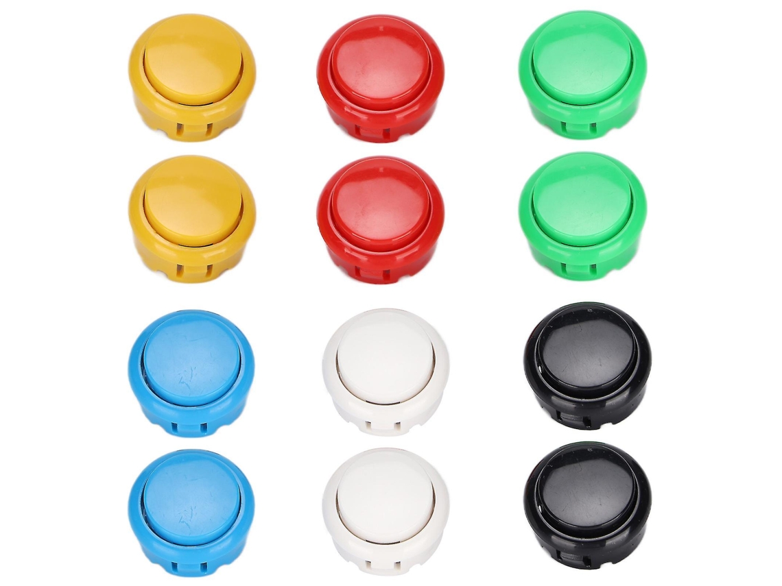 Qm070919 12 Peças Botões De Joystick De Arcade Para Console De Jogos, Resistentes, 30mm, Botões De Substituição Para Joystick De Arcade Hengjian