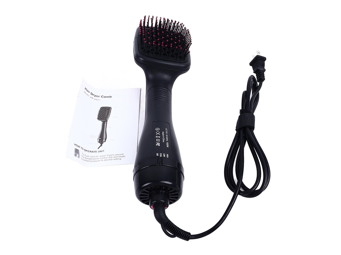 Escova Secadora De Cabelo 2 Em 1, Escova Alisadora, Escova Térmica, Pente, Ferramentas De Modelagem, Rosa, 1000w