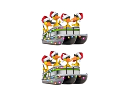 Enfeite De Natal Divertido Em Ferro Fundido Com Formato De Barco Pontão, Presente Perfeito Para Amantes De Barcos Pontão . Hengjian (pacote Com 2)