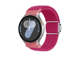 Bracelete Para Samsung Galaxy Watch 7/6/5/4 - Loop Nylon - Fivela Magnética - Framboesa
