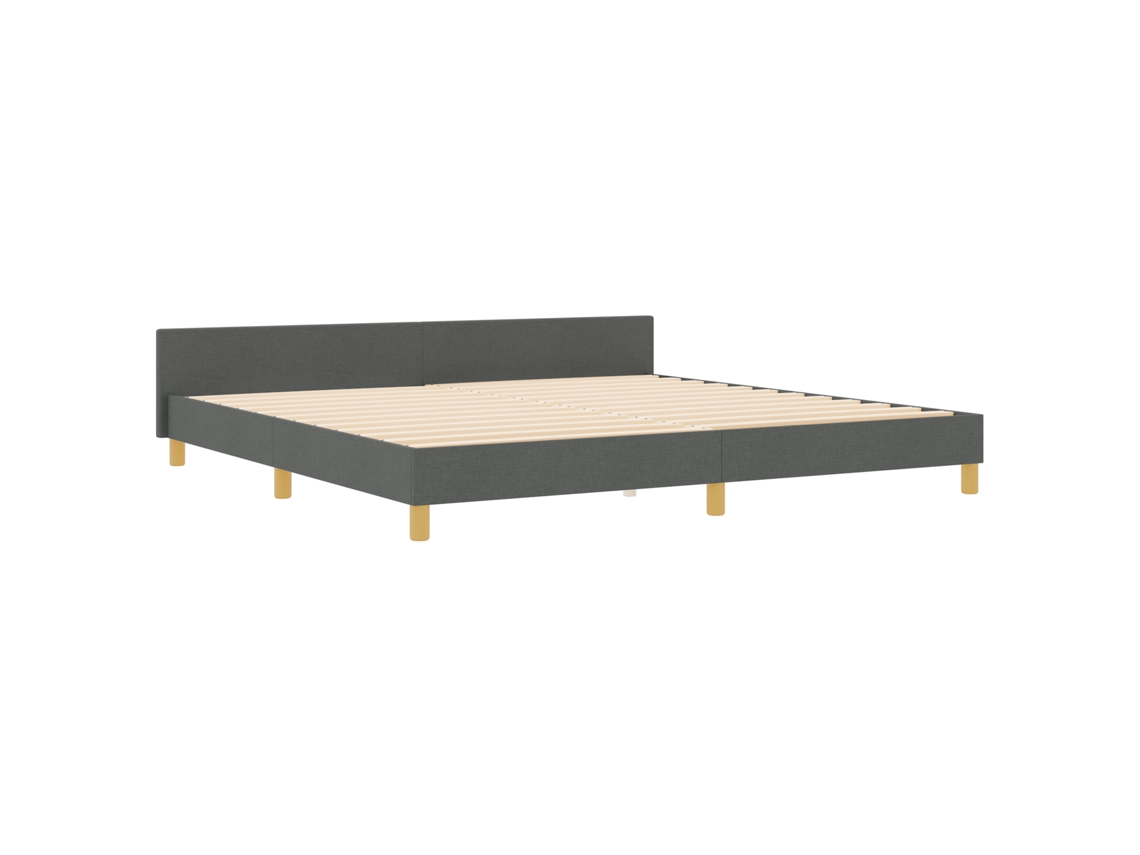 Estrutura De Cama De Madeira Cinza Escuro Vidaxl Fabric (200x200 Cm)