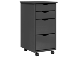 Rolling Cabinet, Rolling Cabinets Vidaxl Cinzeto Madeira De Pinho (n/a)