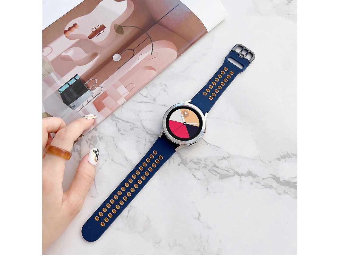 Pulseira De Silicone Bicolor Com Fivela Dupla Para Samsung Galaxy Watch4 40mm