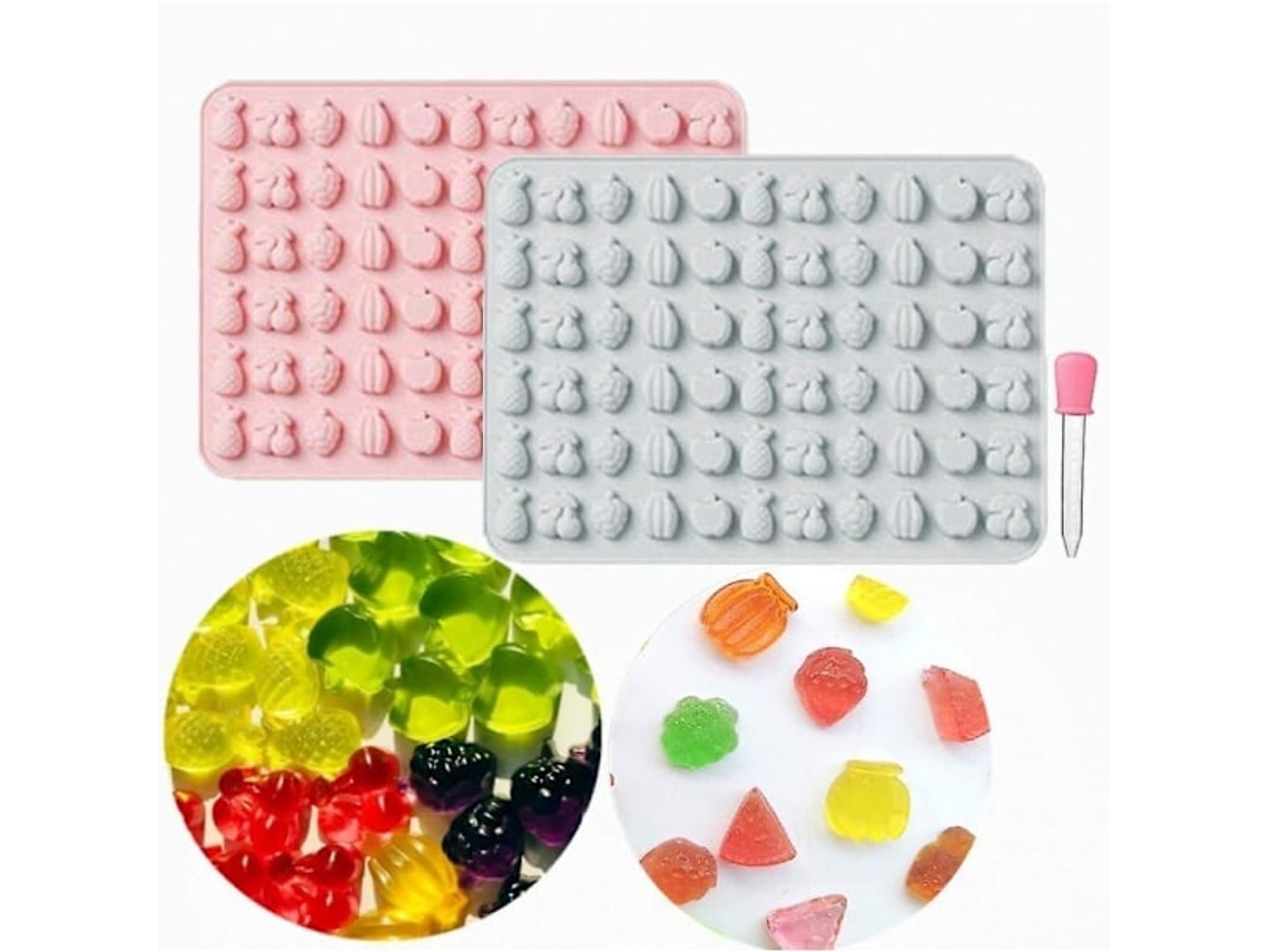 Conjunto De 2 Mini Formas De Silicone Para Doces De Frutas, Gelatina E Animais Marinhos, De Qualidade Alimentar, Chocolate