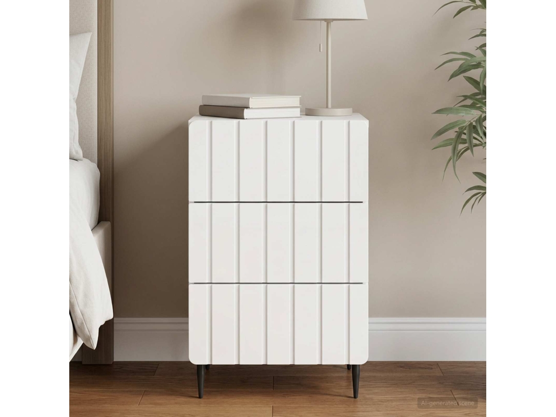 Vidaxl Armário De Cabeceira Com Gaveta Branco Brilhante 43x 41 X 68 Cm