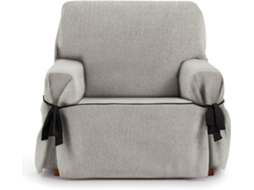Capa de Poltrona EYSA Mid com Laços (110 x 70 x 120 cm - Poliéster e Algodão - Gris claro)