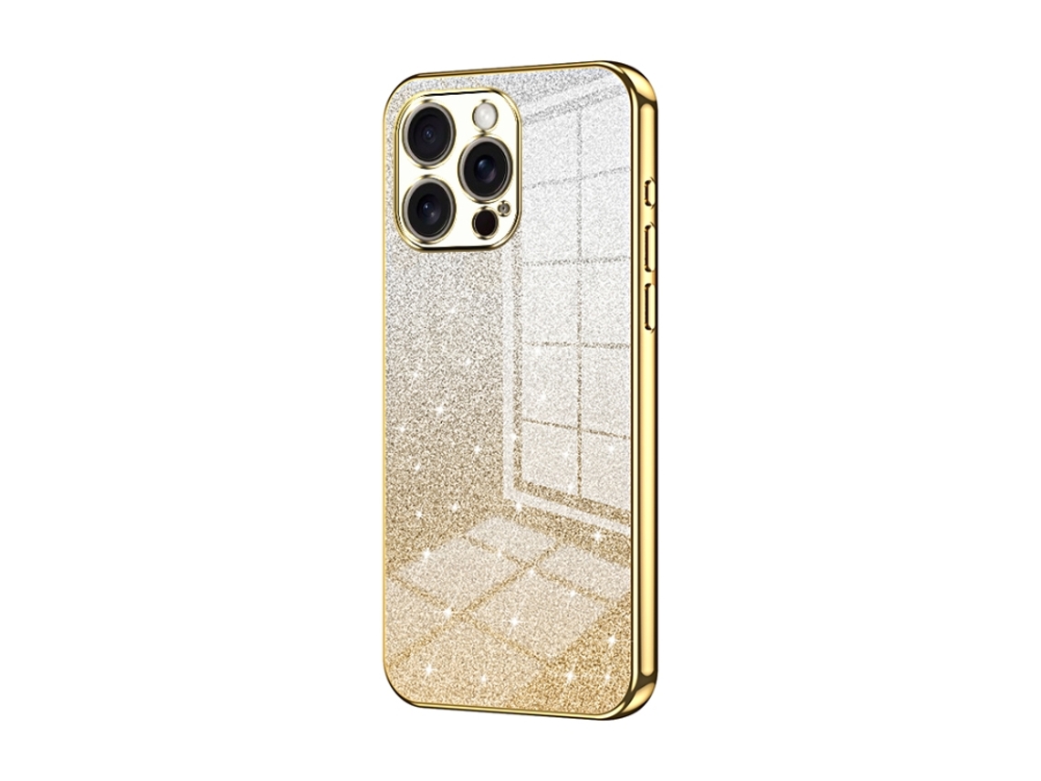 Capa Para Iphone 16 Pro Max - Glitter Degradê - Acabamento Eletroplaqueado