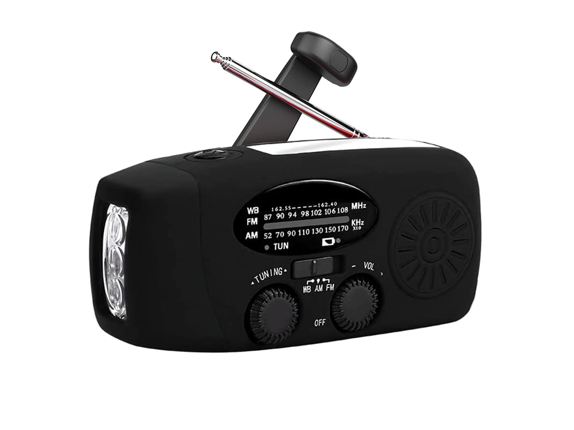 Rádio de Manivela com Lanterna e Previsão do Tempo AQUAFORGE