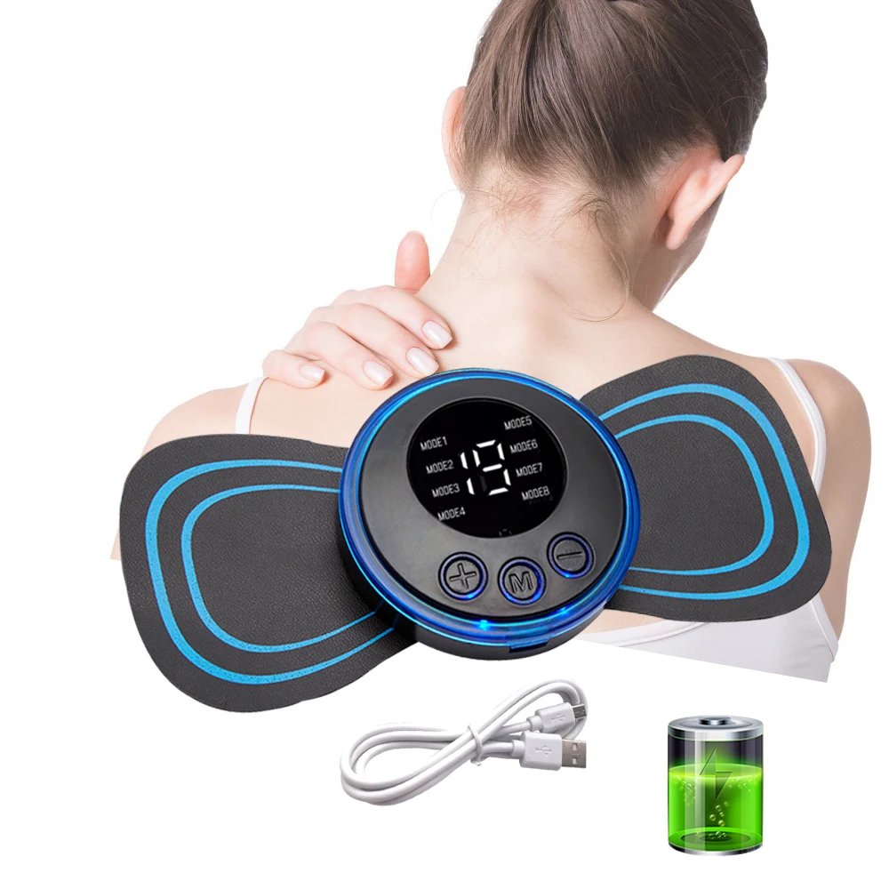 Massageador Elétrico Para Pescoço E Pulso Com Tela Lcd, 8 Modos E 19 Níveis De Velocidade, Estimulador Muscular Cervical, Das Costas E Dos Ombros