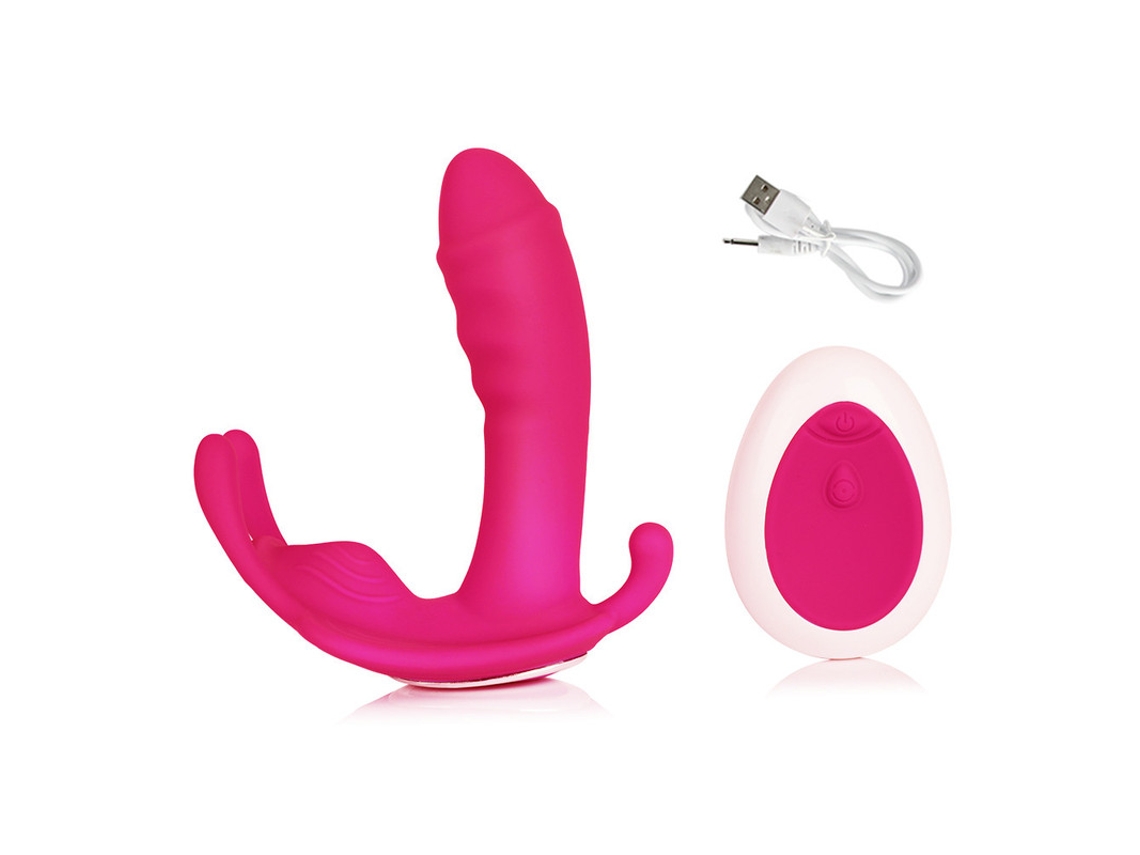 Vibrador Vestvel Borboleta Com Controle Remoto Sem Fio De 10 Velocidades Para Mulheres (rosa)